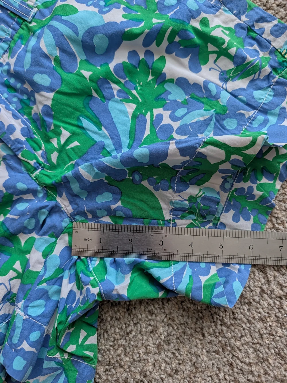 Lilly Pulitzer Womens Blue Green Callahan Cotton Floral Low Rise Shorts Size 4